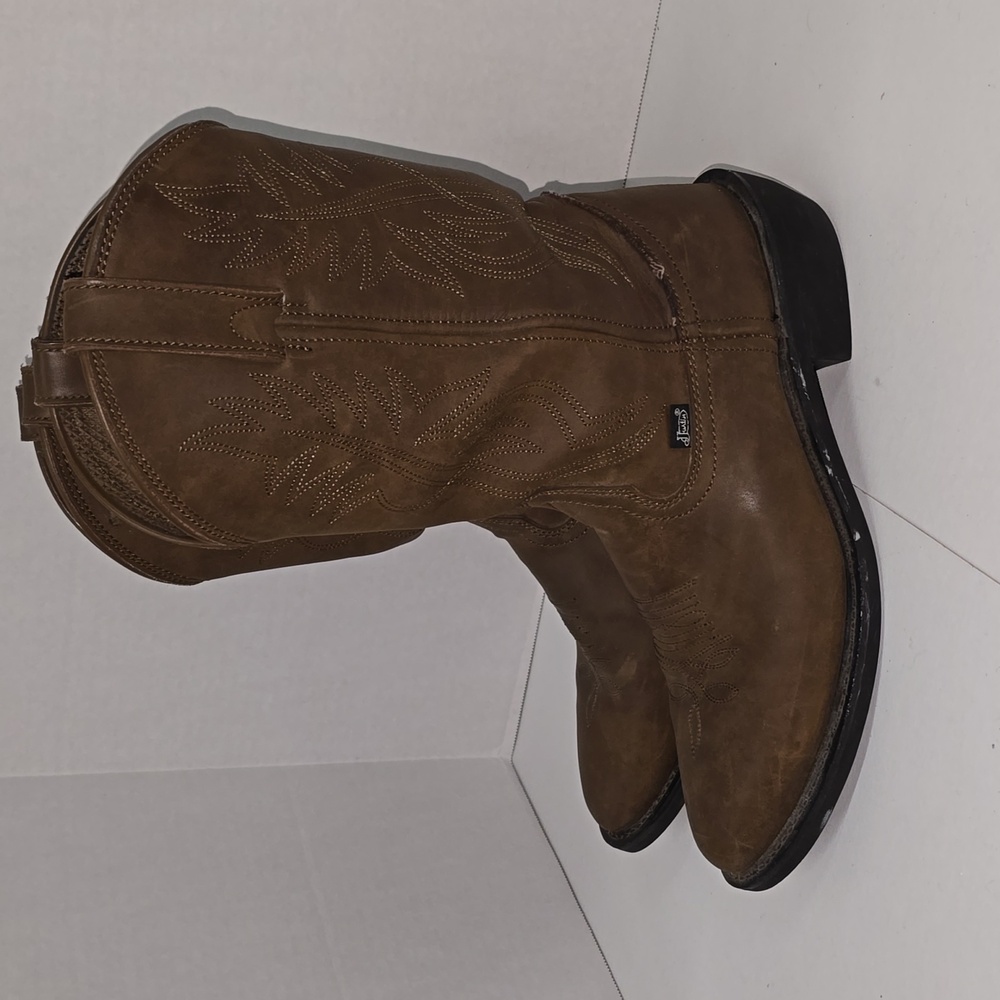 Justin Men's Brown Cowboy Boots Size 9.5D Style JB1100 - Picture 2 of 15